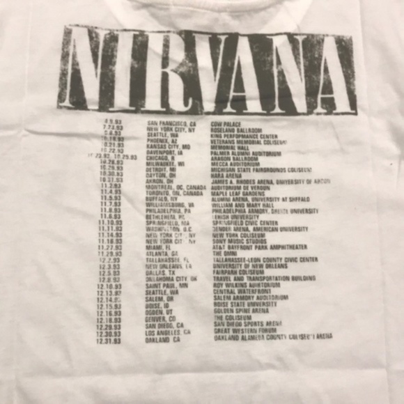 SOLD OUT White Nirvana Vintage Concert Band Graphic Tee - Picture 6 of 7